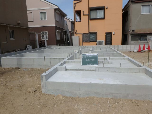 「プレミアム垂水福田」モデルハウスの基礎工事が完了致しました。